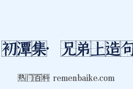 初潭集·兄弟上造句是什么意思的图片